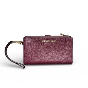 Michael Kors Burgundy Leather Wristlet